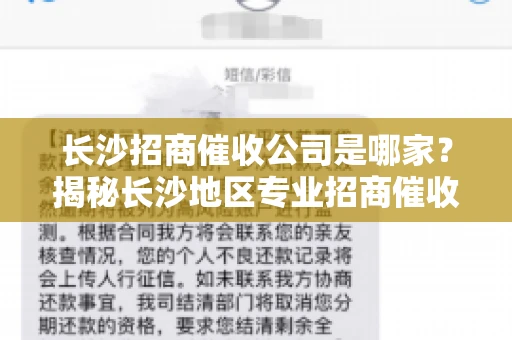 长沙招商催收公司是哪家？揭秘长沙地区专业招商催收机构