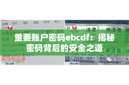 重要账户密码ebcdf：揭秘密码背后的安全之道